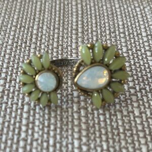 Stella & Dot Zinnia Split Statement Ring Green Floral Opal tone - Women Jewelry
